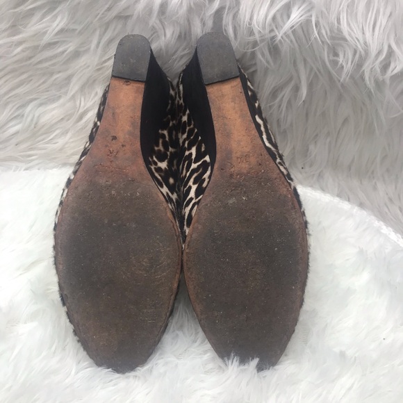 J Crew Leopard Animal Print Wedge Heels 7.5 - Picture 8 of 8